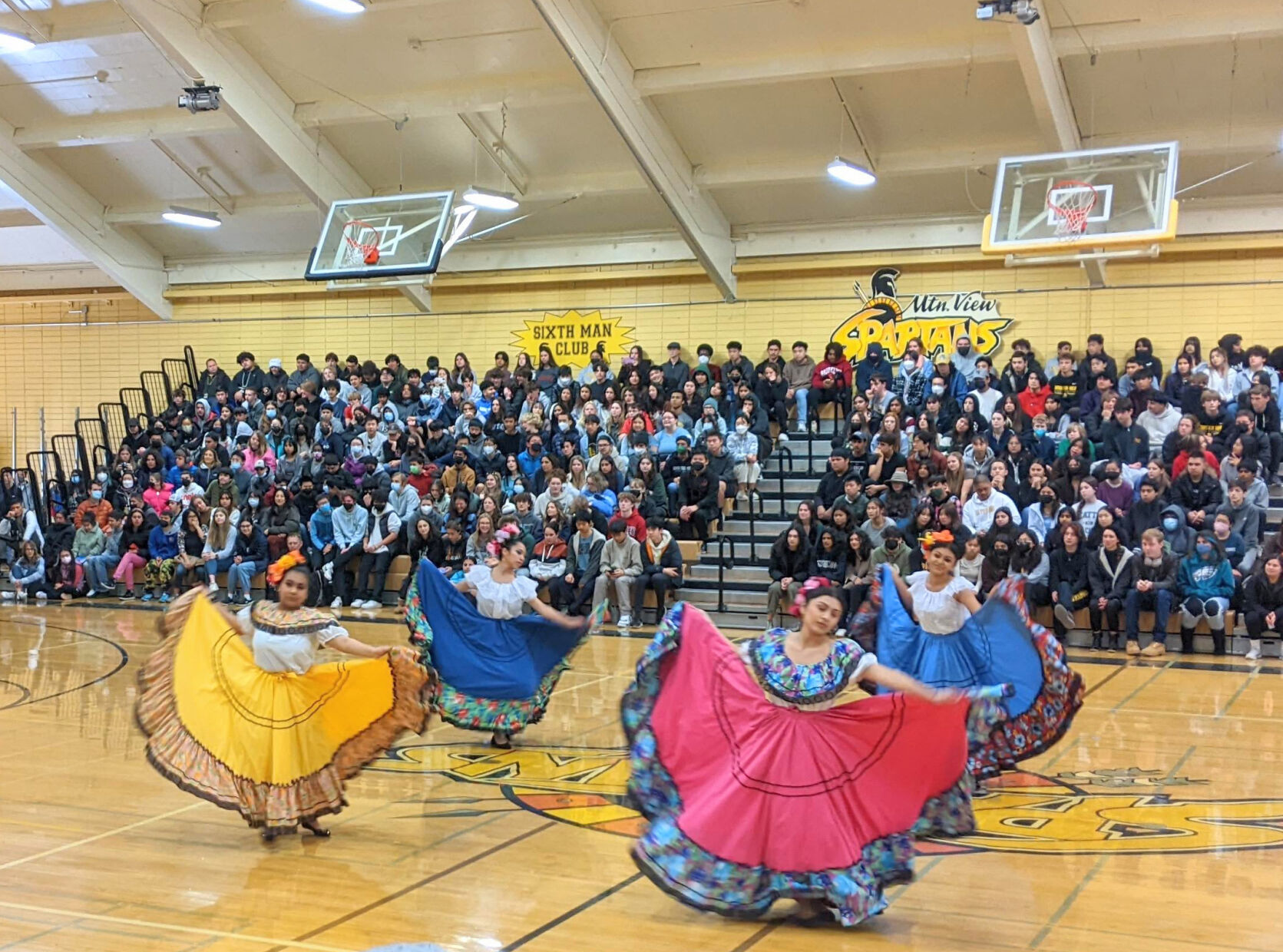 Mountain View High School students take part in a culture week assembly in January, a series of events aimed at celebrating the diversity of the student body.