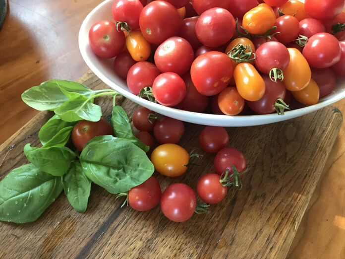 Courtesy of Christine MooreHomegrown tomatoes can be used in a variety of summer recipes, including Christine Moore’s Roasted Cherry Tomato Pasta.