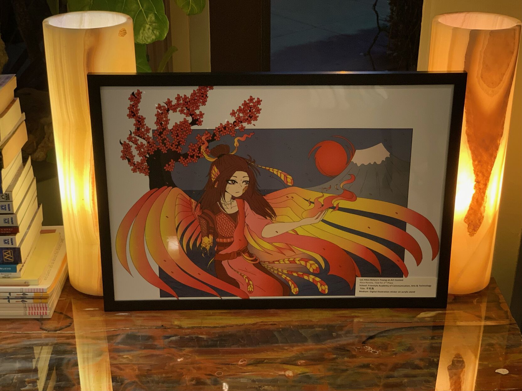 Freestyle Academy student Alice Rennie’s digital illustration “不死鳥 (Phoenix)” is one of many winning art pieces currently on display at the Nature Gallery.