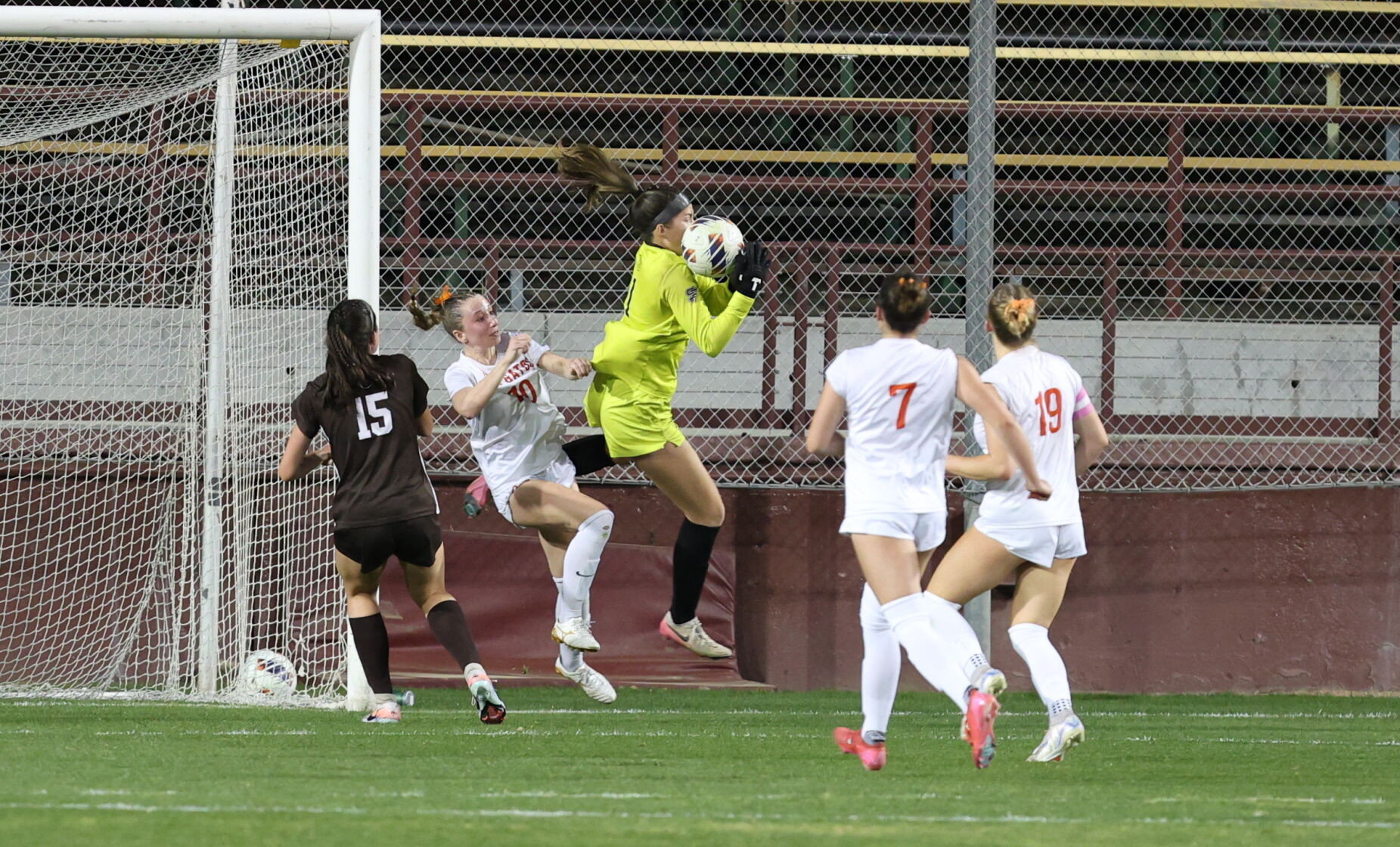 St. Francis defends a corner during the CCS Division I championship game Friday against Los Gatos at Santa Clara University, which Los Gatos won on penalties.