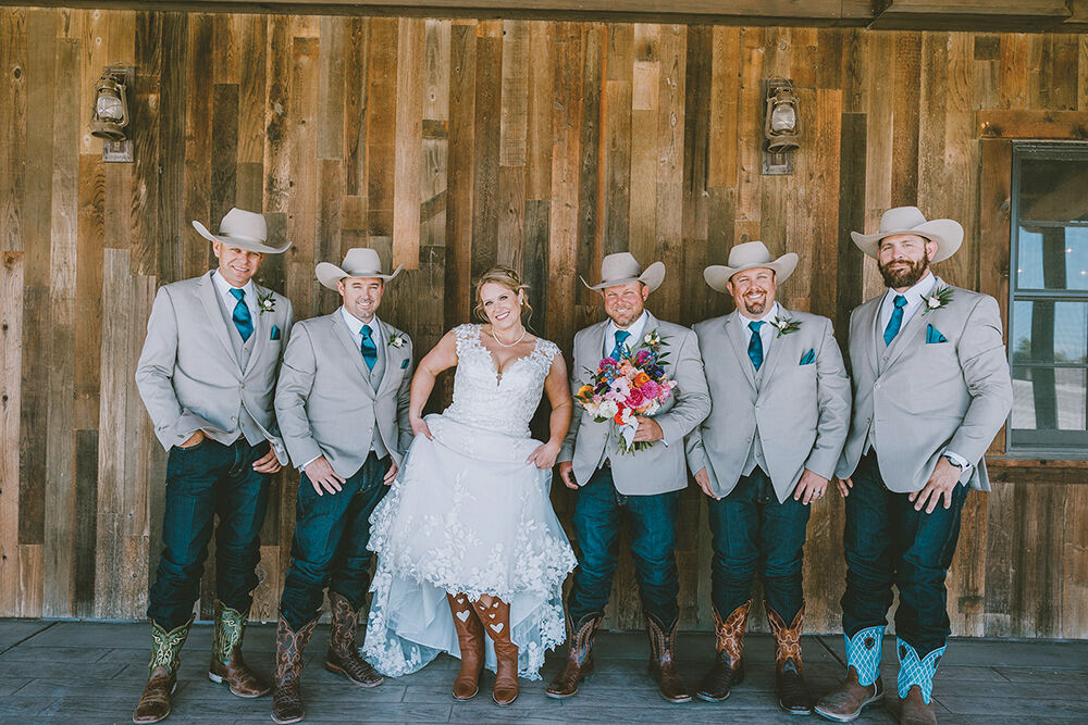 Anna Bavor and Bryan Smith married last spring in the heart of their shared cattle-raising community. The boots and hats in their bridal party were intended for practical use after the party was over.