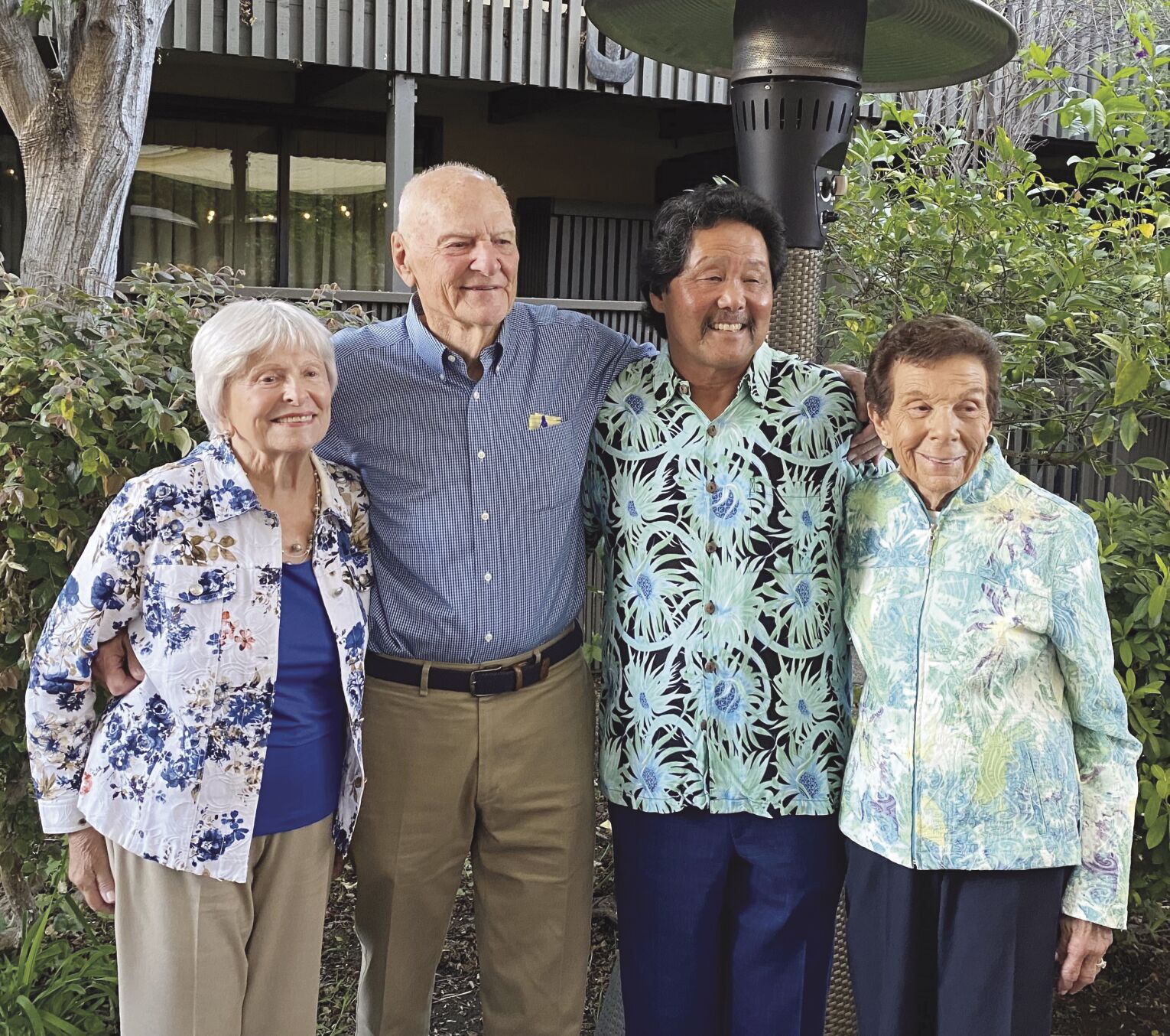 Mentor Tutor Connection recognized volunteer Russ Satake, second from right, last week, as well as founders Bob Adams, with wife Lois, left, and Marge Bruno, right.