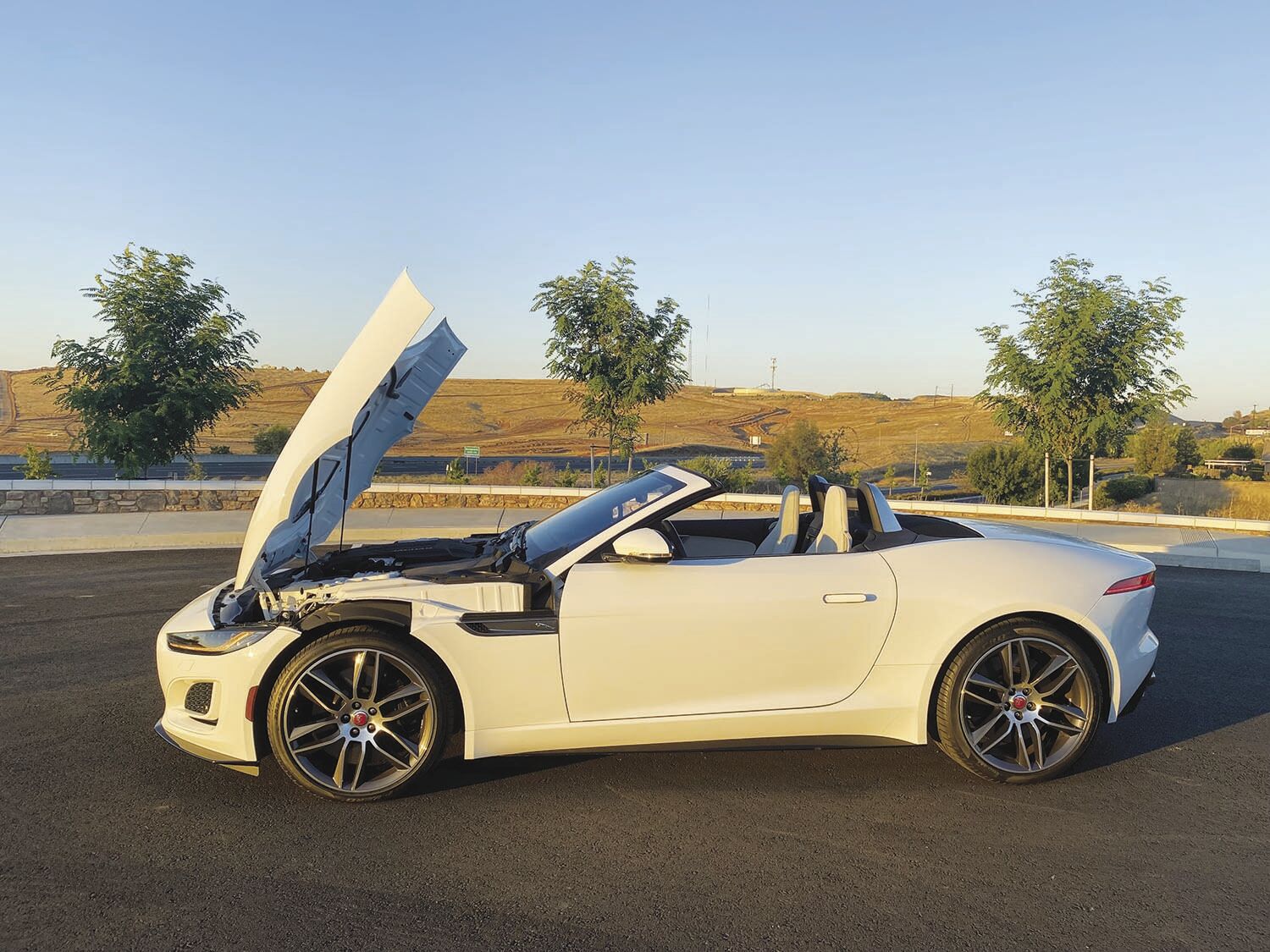 The 2023 Jaguar F-Type P450 R-Dynamic AWD Convertible doesn’t lack for power, featuring a 5.0-liter supercharged V8 that makes 444 horsepower and 428 pound-feet of torque. The car can go from a standstill to 60 mph in just 4.4 seconds.