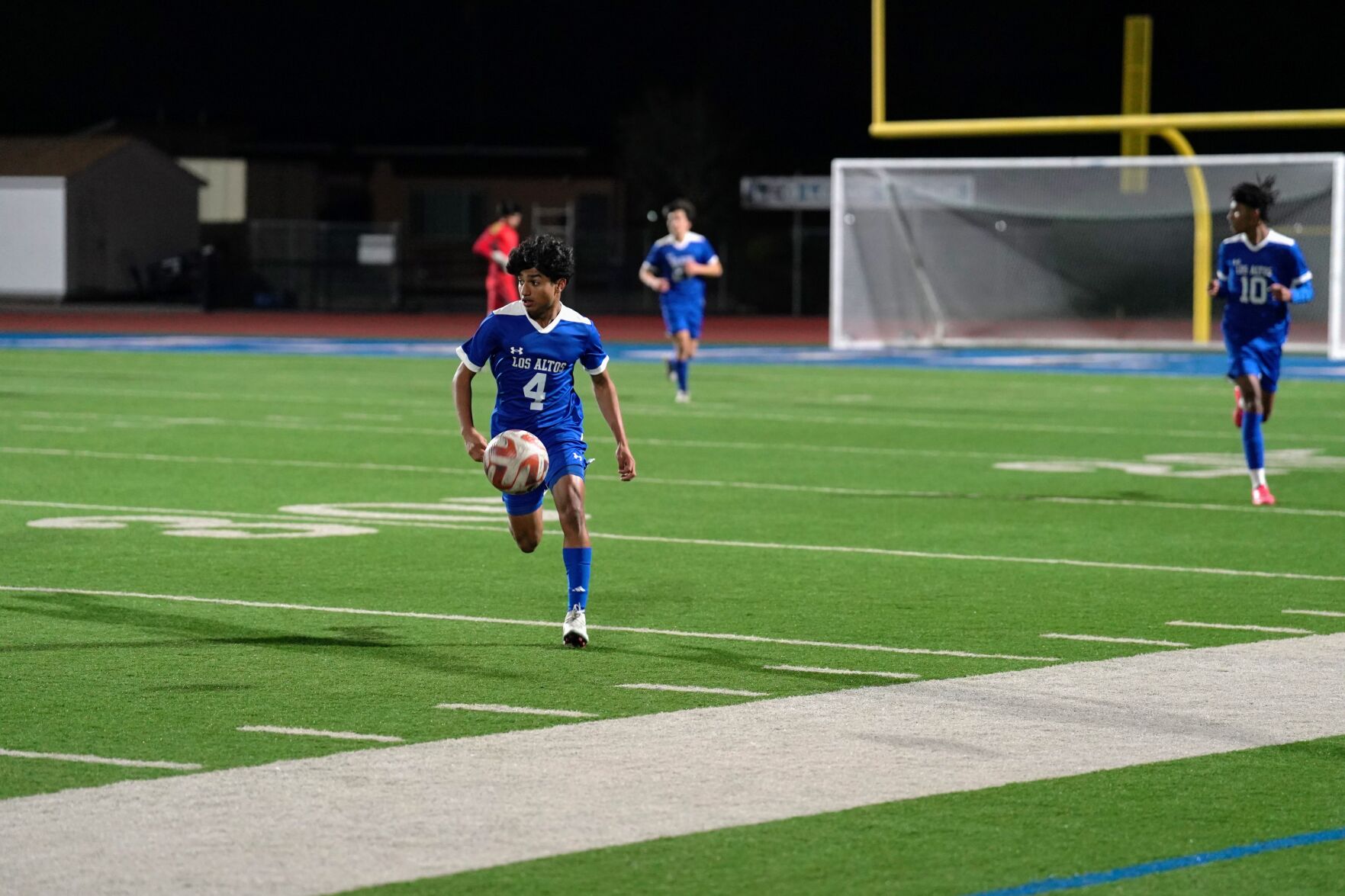 Los Altos winger Kapil Jakatdar dribbles during the 4-1 victory over Fremont Wednesday. Jakatdar finished the game with two goals.