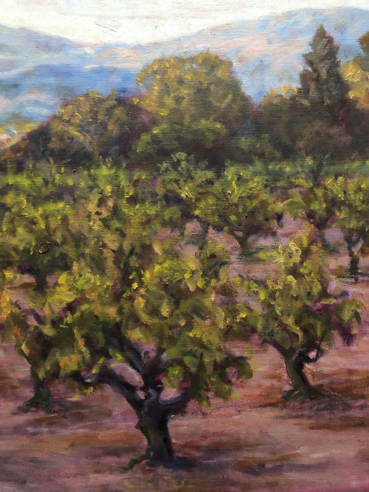 “The Heart of the Valley,” painted by Cathy Zander, is among the works on display in the Community Orchard Art Exhibition in the J. Gilbert Smith House Sept. 30 through Feb 20.