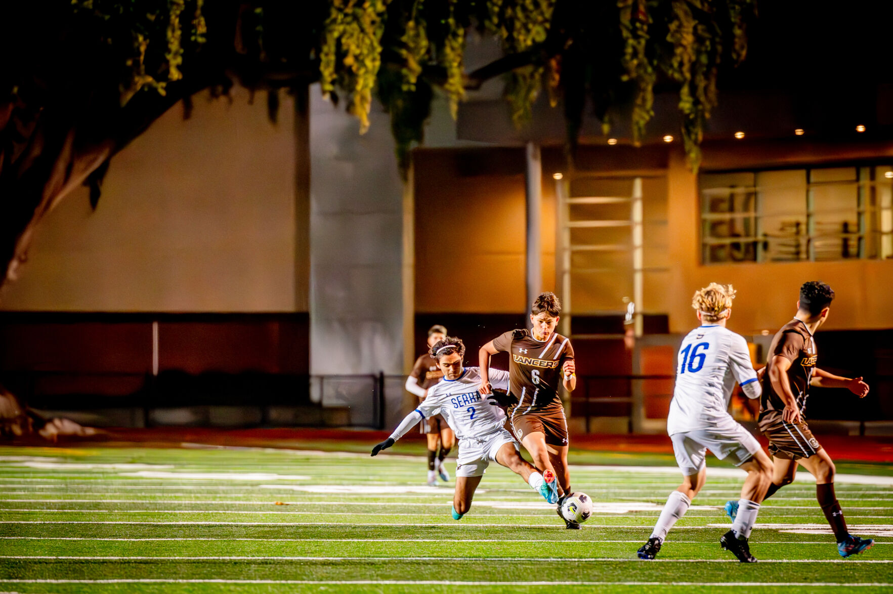 St. Francis midfielder Andrew Huber runs with the ball during a game Wednesday against Serra. Huber scored the first goal of the game.