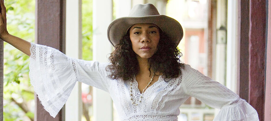 Musician Martha Redbone performs Friday night on the Stanford University campus.