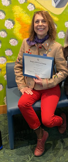 Los Altos resident Marina Marinovich won the 2025 DAR Historic Preservation Medal from the Los Altos Chapter.