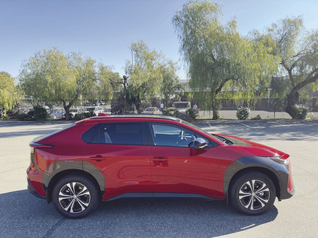 The Toyota bZ4X, a joint venture with Subaru, features a single electric motor with 201 total system horsepower. The XLE model comes with a six-speaker audio system and Qi wireless charging.