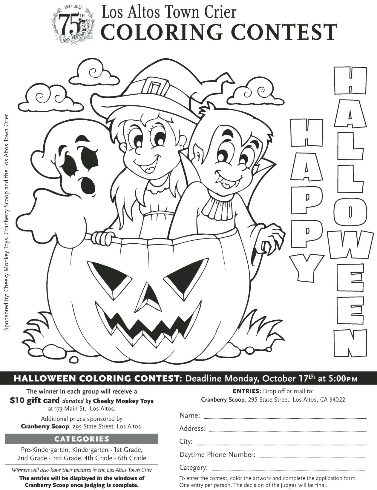 Halloween coloring contest is now live!