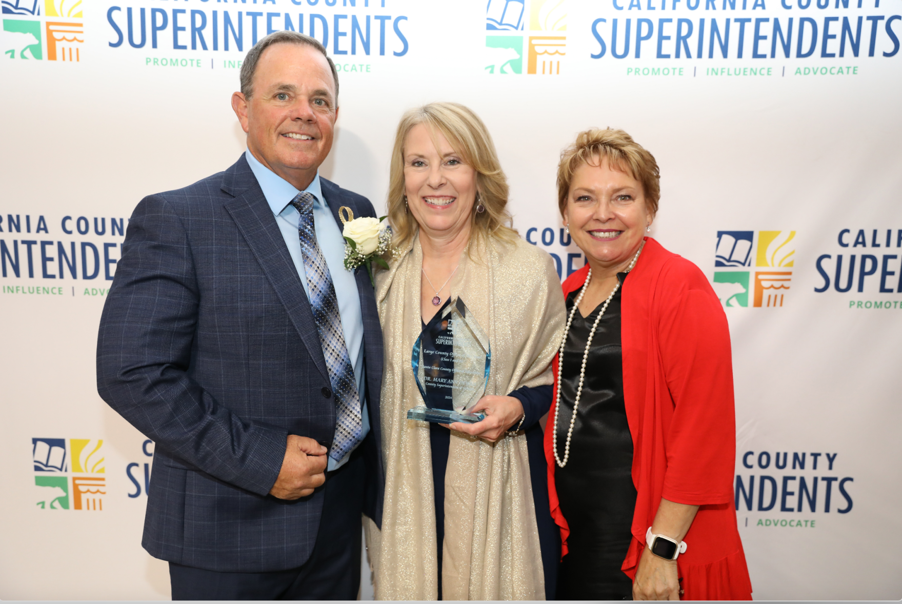 Mary Ann Dewan at a September 2024 Association of Educational Service Agencies gala where she was awarded the Outstanding Individual Achievement Award.