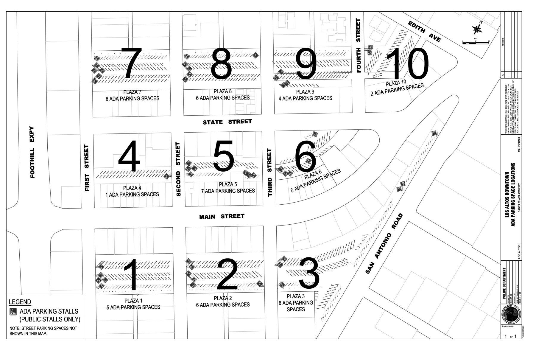 The ten downtown Los Altos parking plazas.