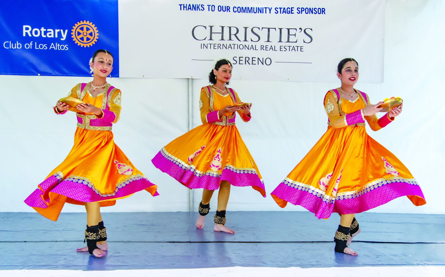 Above, Antara Asthaayi Dance performs at the Sereno Community Stage.