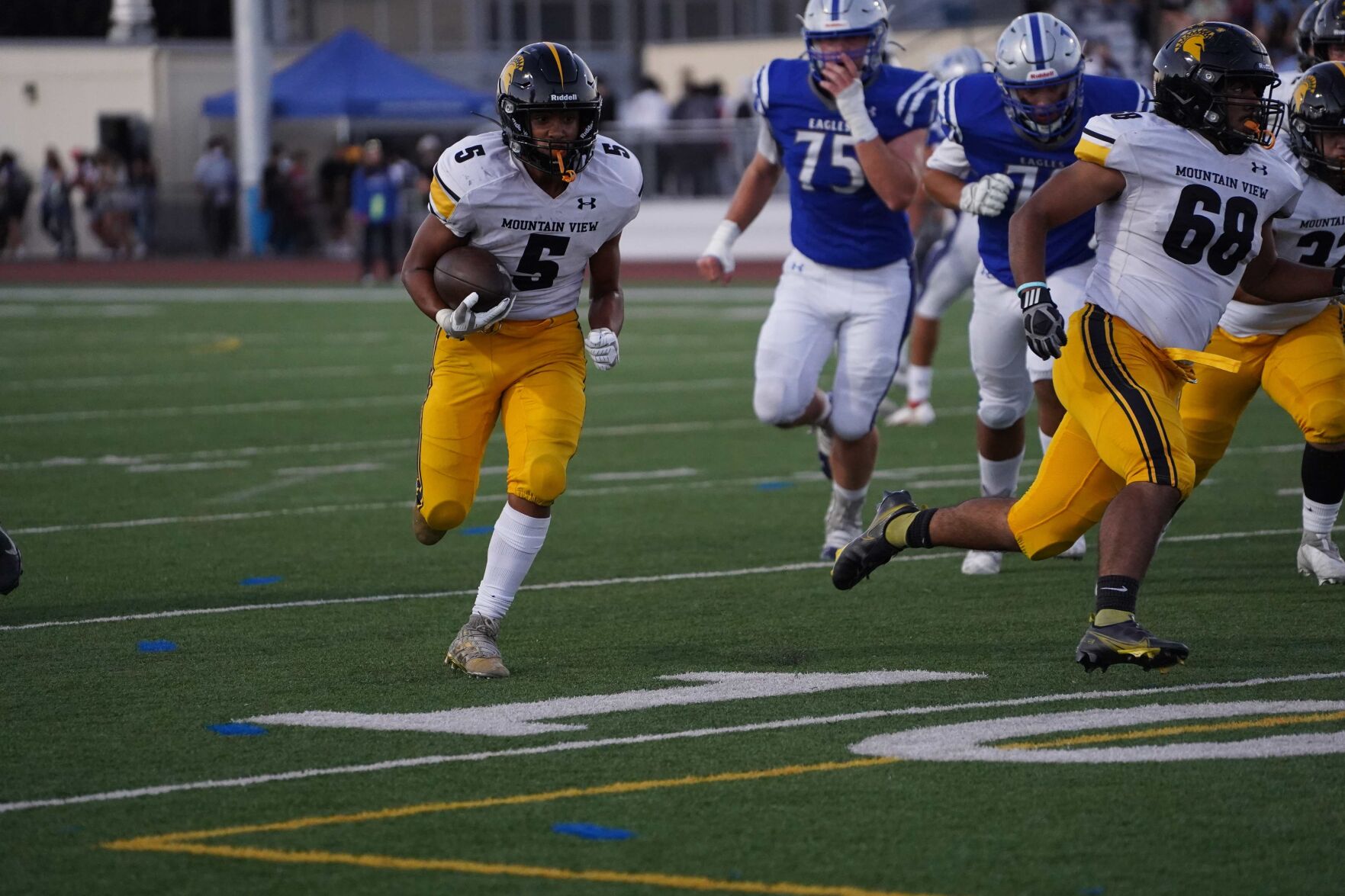 Mountain View High’s Dillon Daniels rushed for a TD and 116 yards Friday.