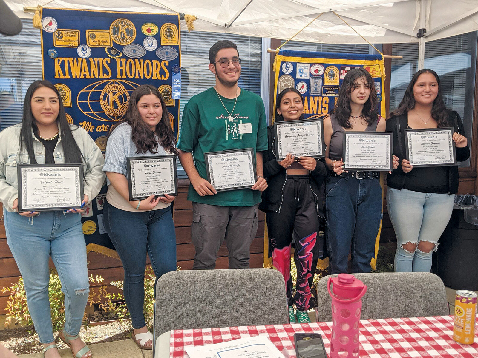 Los Altos Kiwanis Club scholarship recipients include, from left, Betzaida Ponce Solorio, Perla Serrano, Arian Manteghi, Concepcion “Maria” Perez Ramirez, Noor Ghanb and Alondra Fonseca.