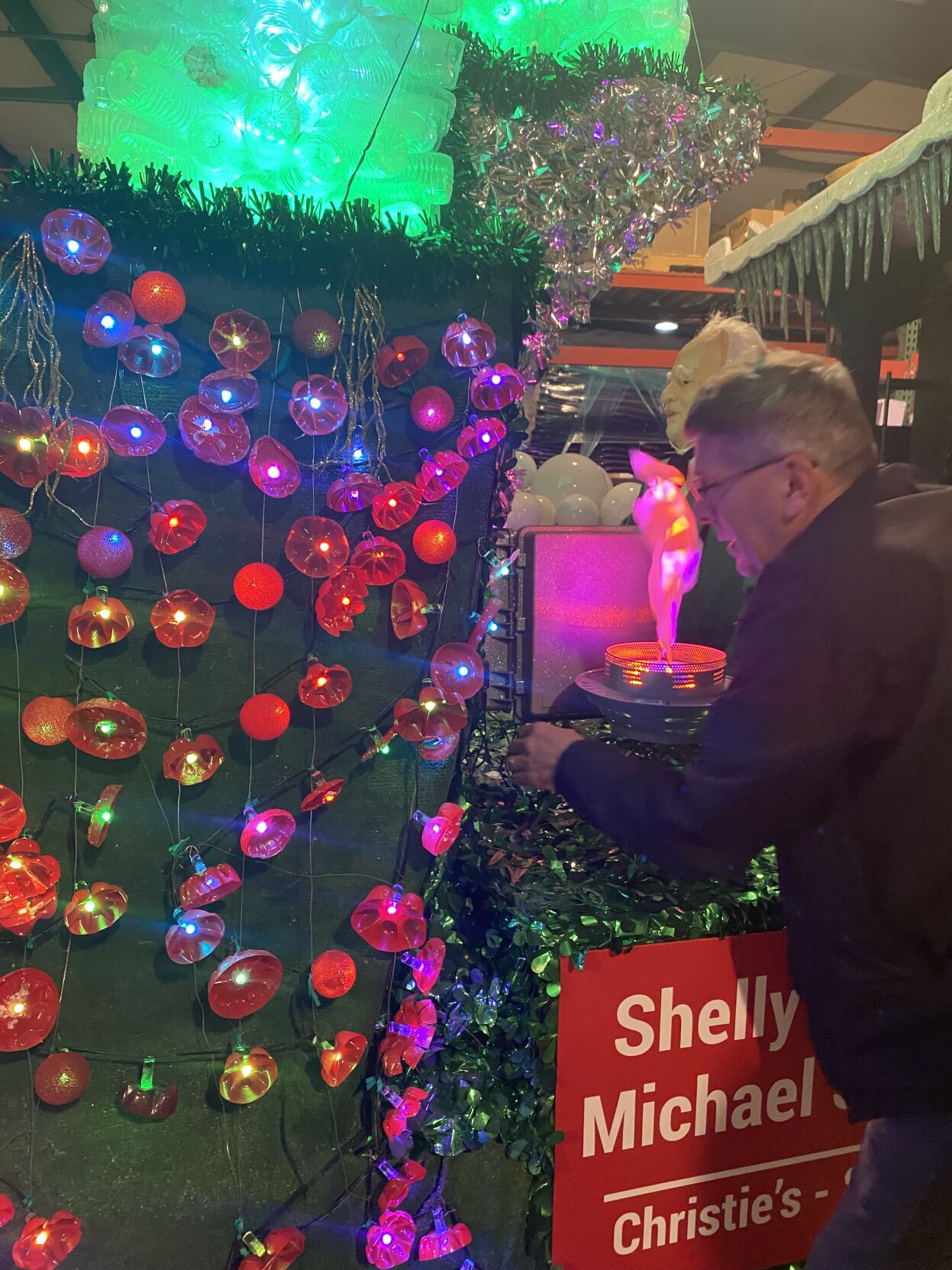 Chuck Piercy leads a float-building internship program through the Los Altos Festival of Lights Parade Association.